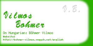 vilmos bohmer business card